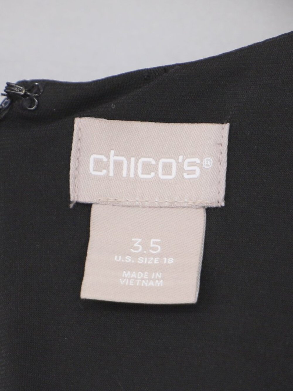 NWT CHICO'S Crepe Jumpsuit 3/4 Sleeve in Black Size 3.5/ US 18 - Picture 7 of 8